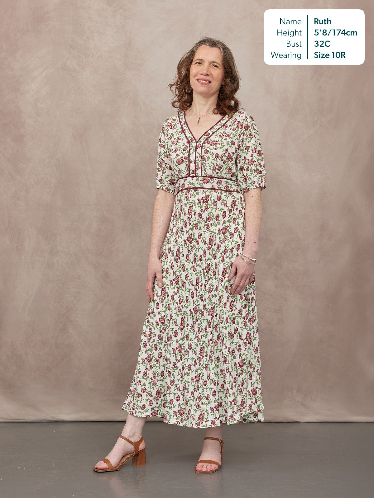 Linny Contrast Trim Dress - Pink Floral Print