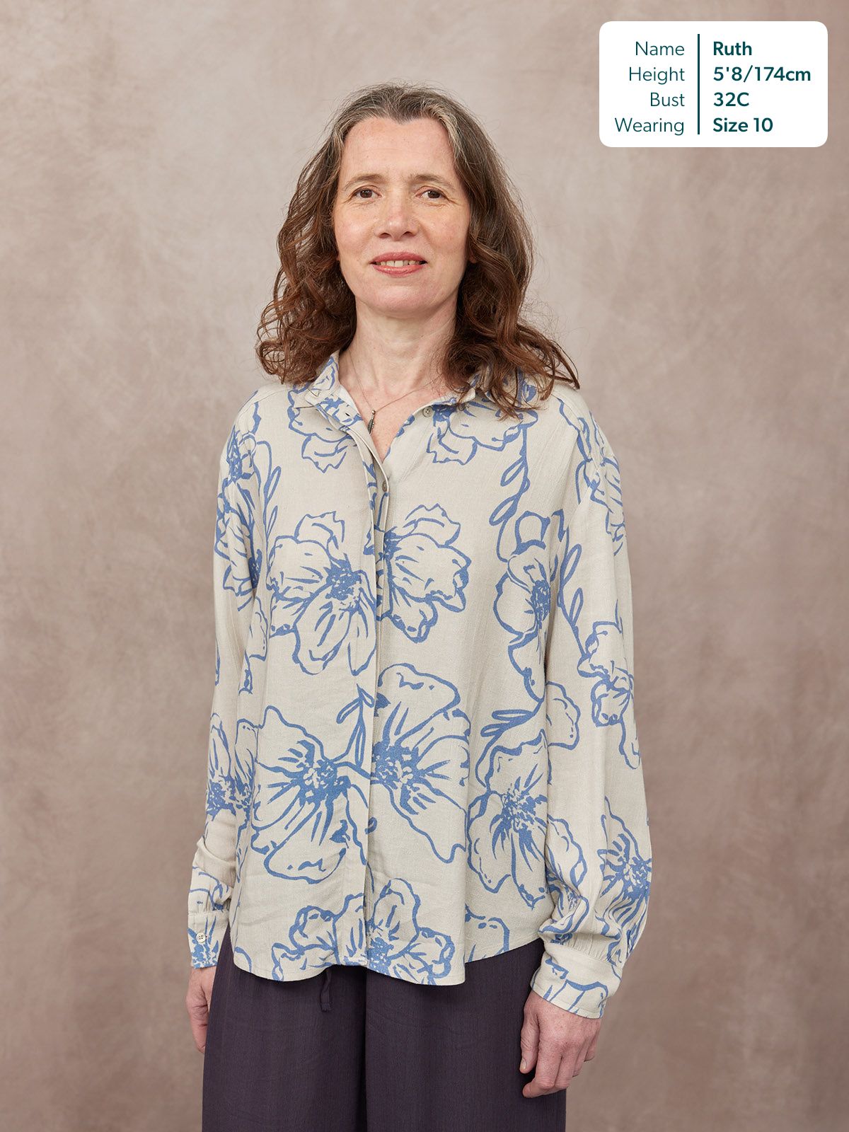 Sue Printed Linen Mix Shirt - Blue Floral