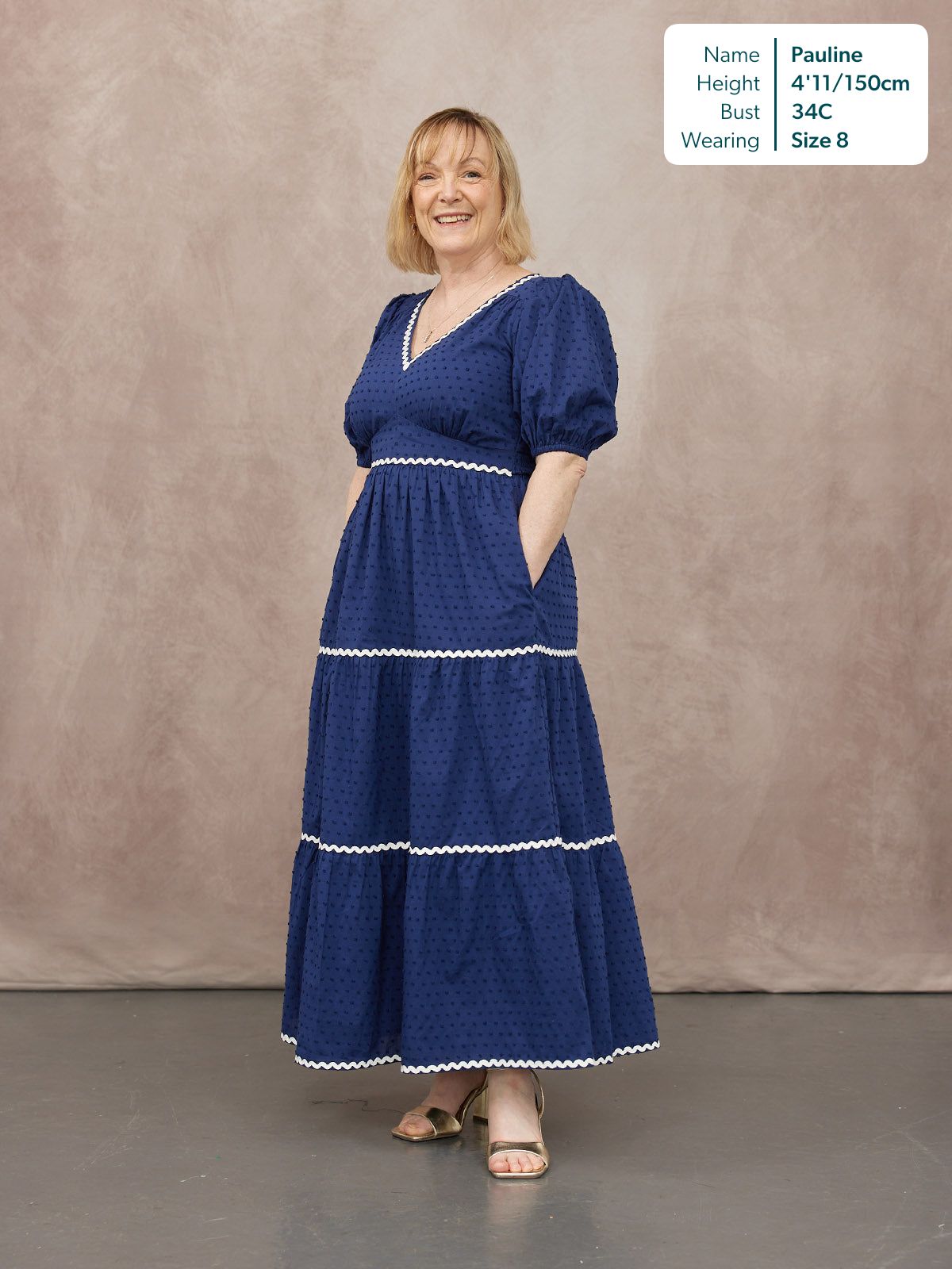 Nelly Ric Rac Dress - Navy & White