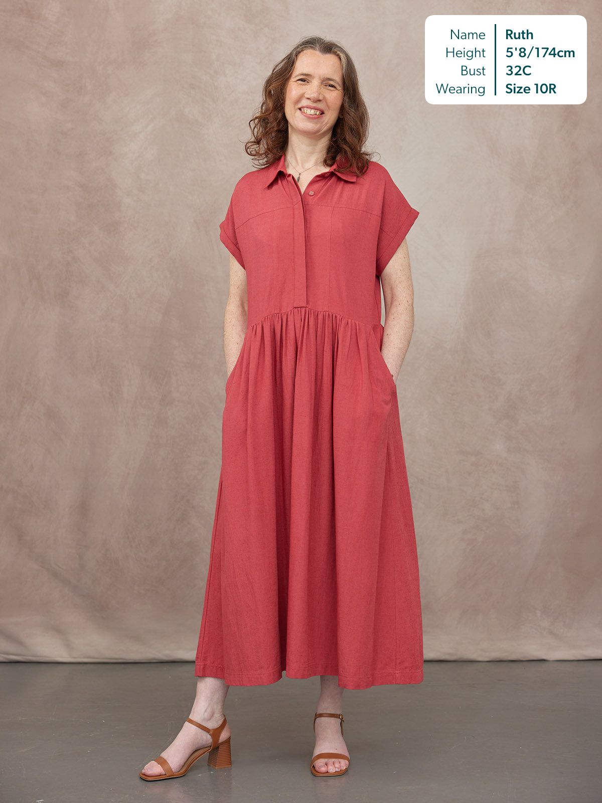 Rhiona Linen Shirt Dress - Rose