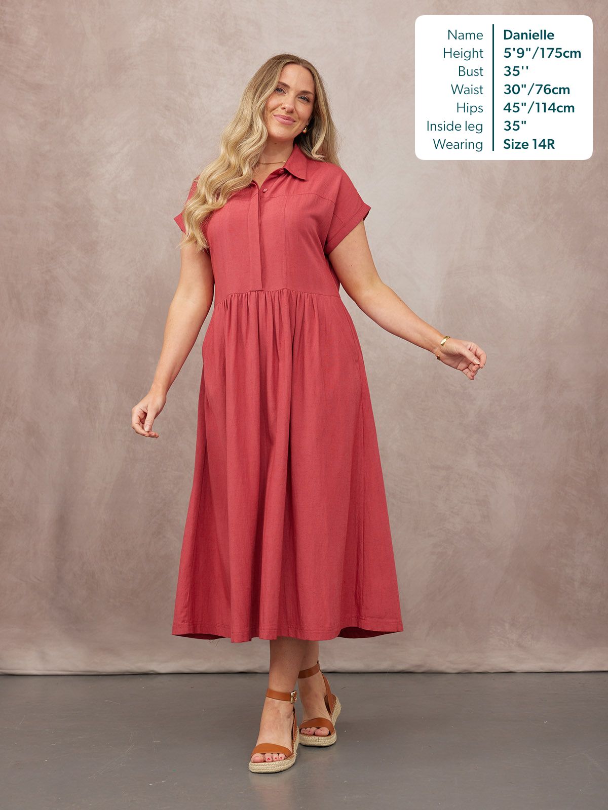 Rhiona Linen Shirt Dress - Rose