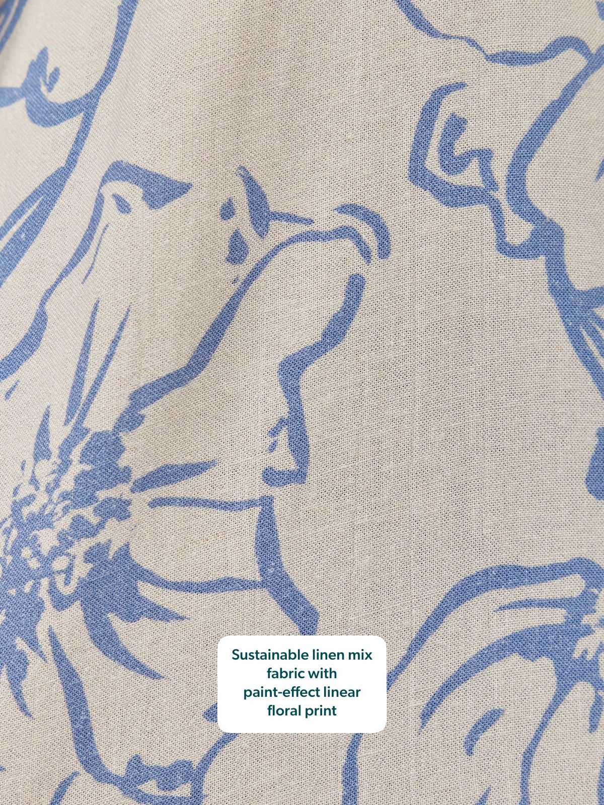 Sue Printed Linen Mix Shirt - Blue Floral
