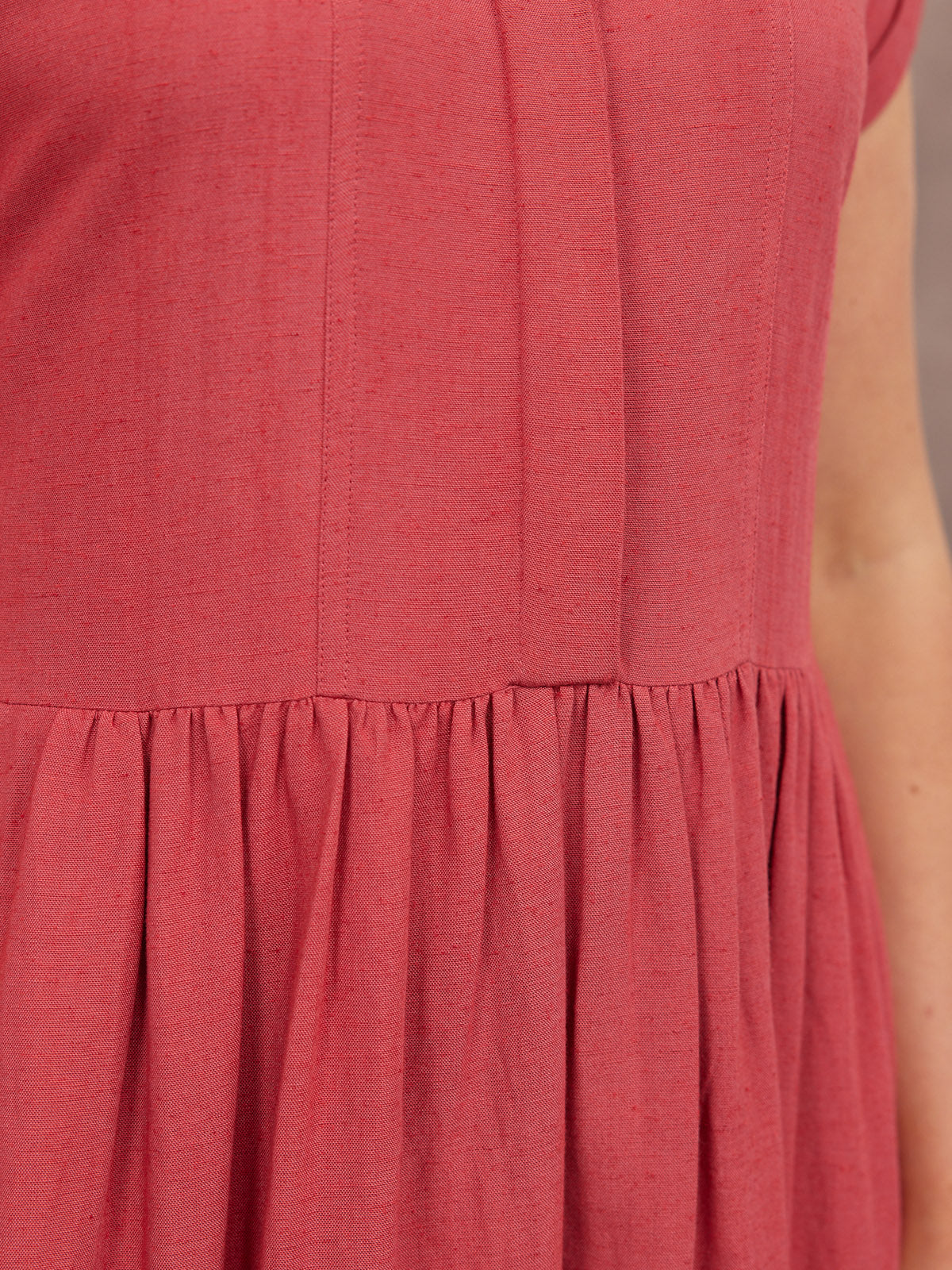 Rhiona Linen Shirt Dress - Rose