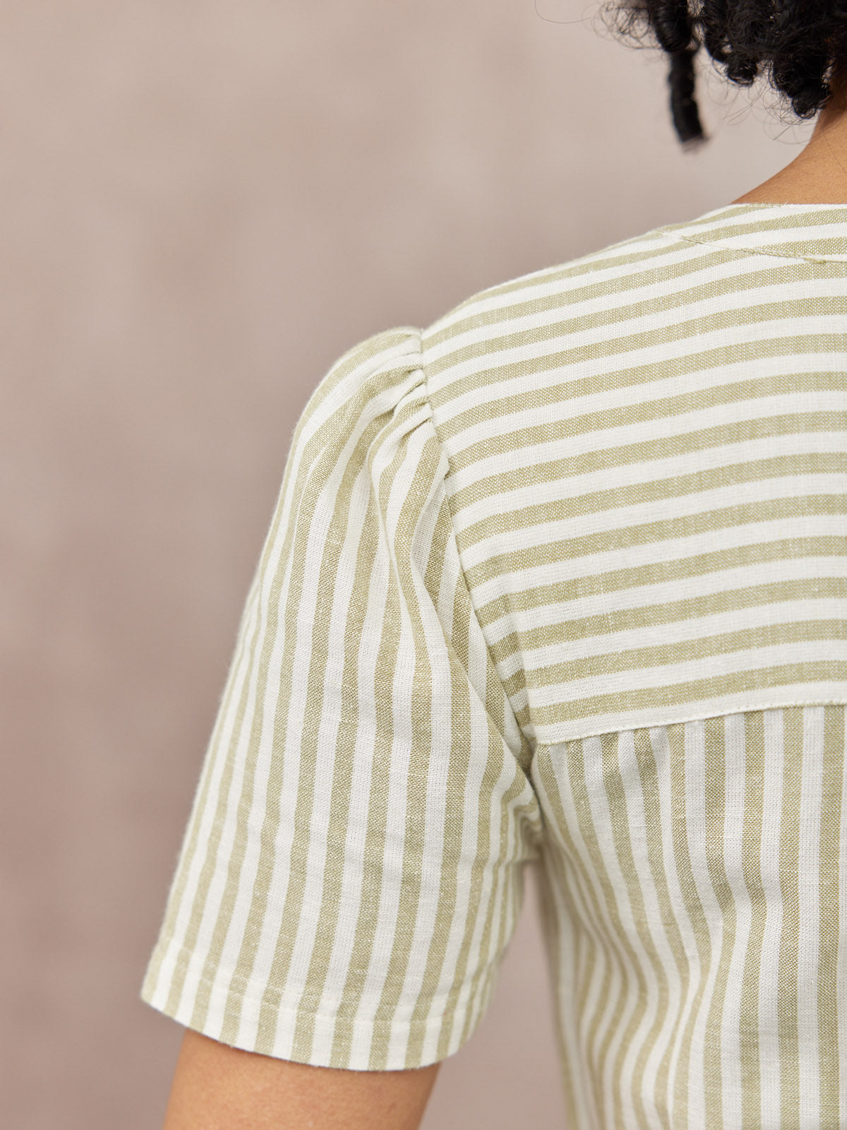 Diana Stripe Dress - Green & White