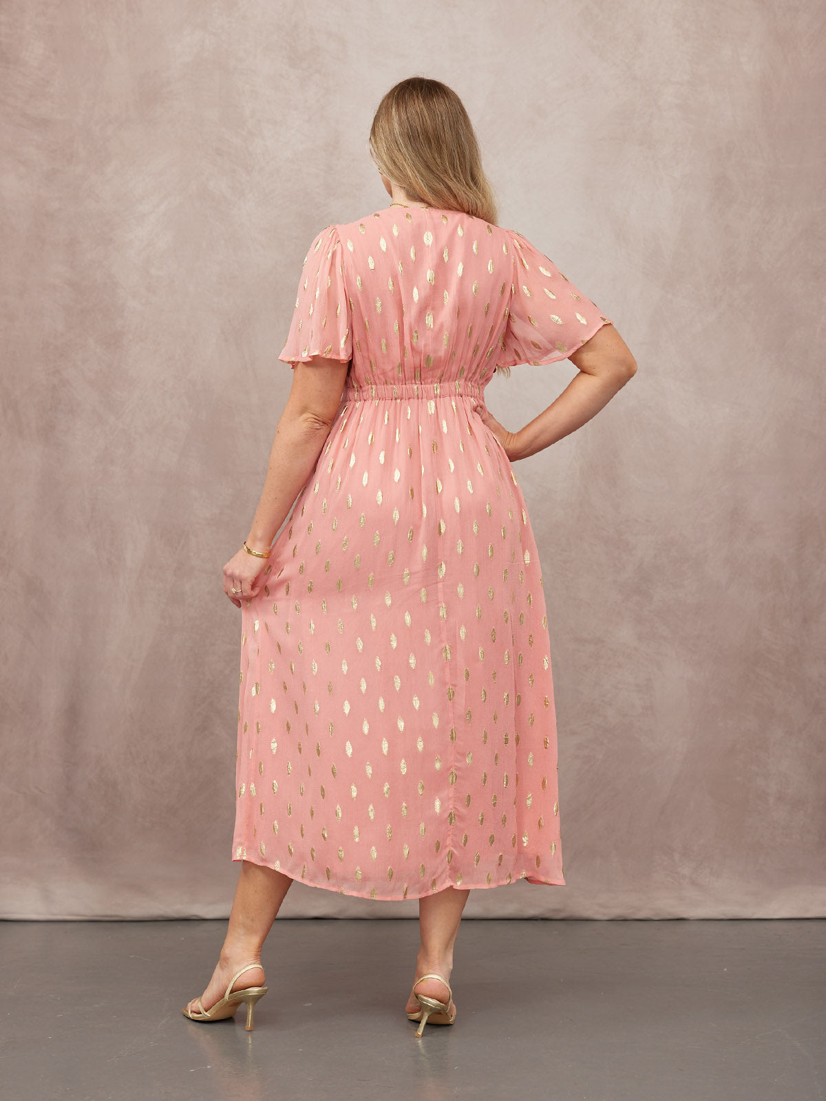 Helena Lurex Dress - Pink & Gold