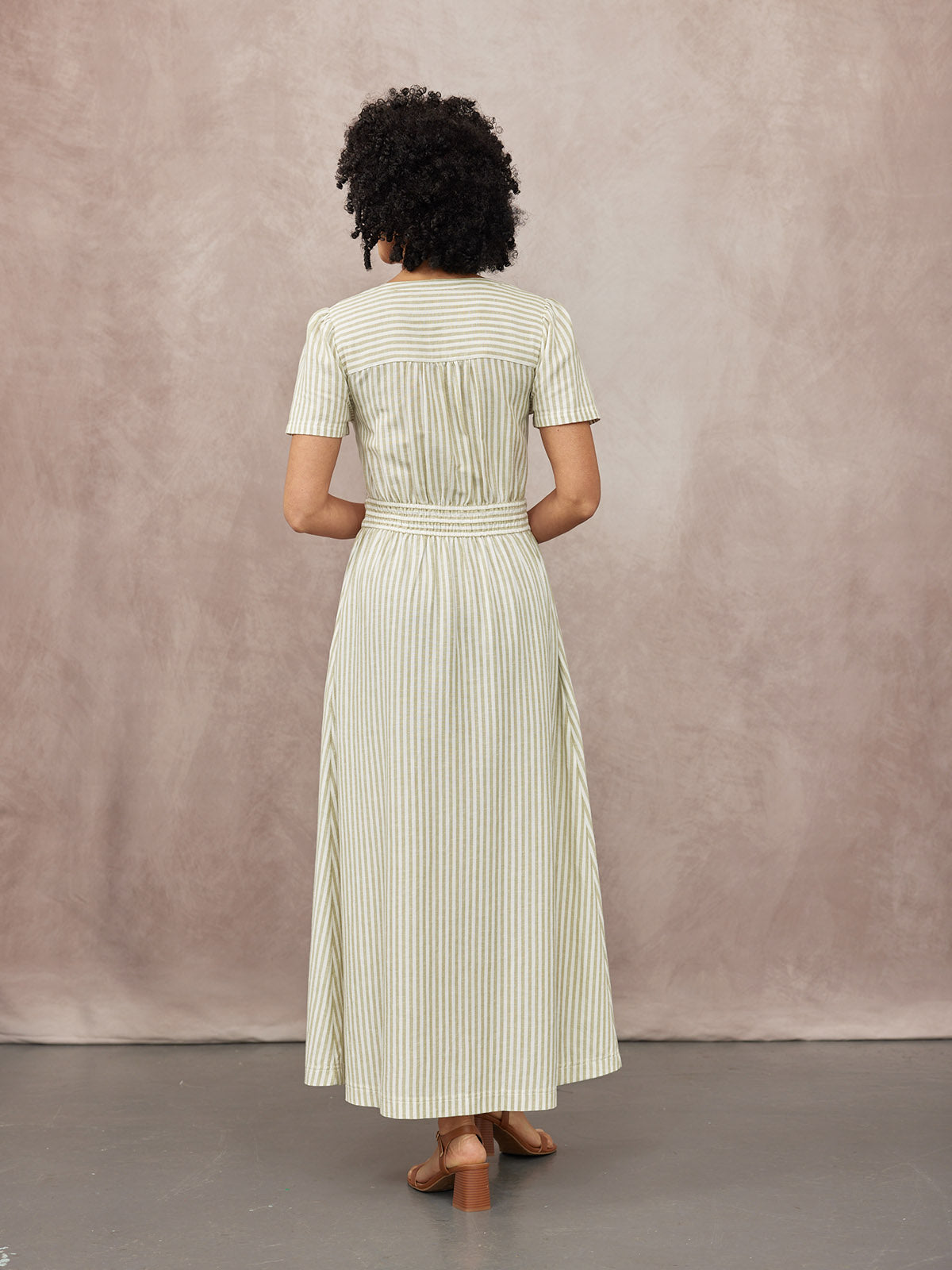 Diana Stripe Dress - Green & White