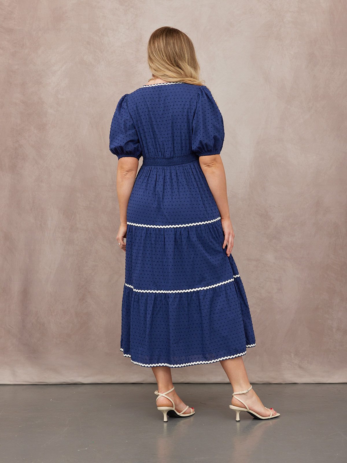 Nelly Ric Rac Dress - Navy & White