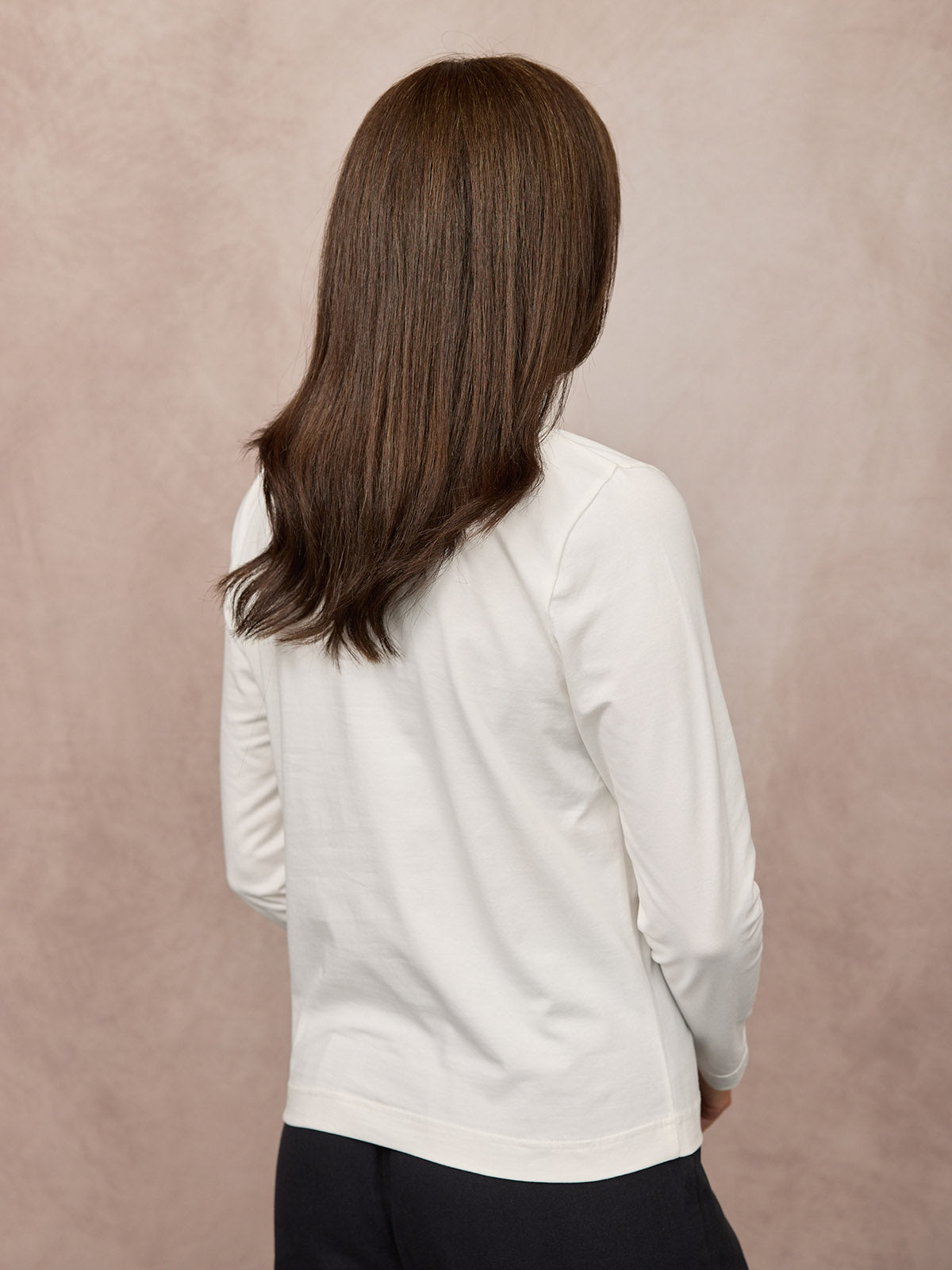 Wanda Long Sleeve Jersey Top - Off White
