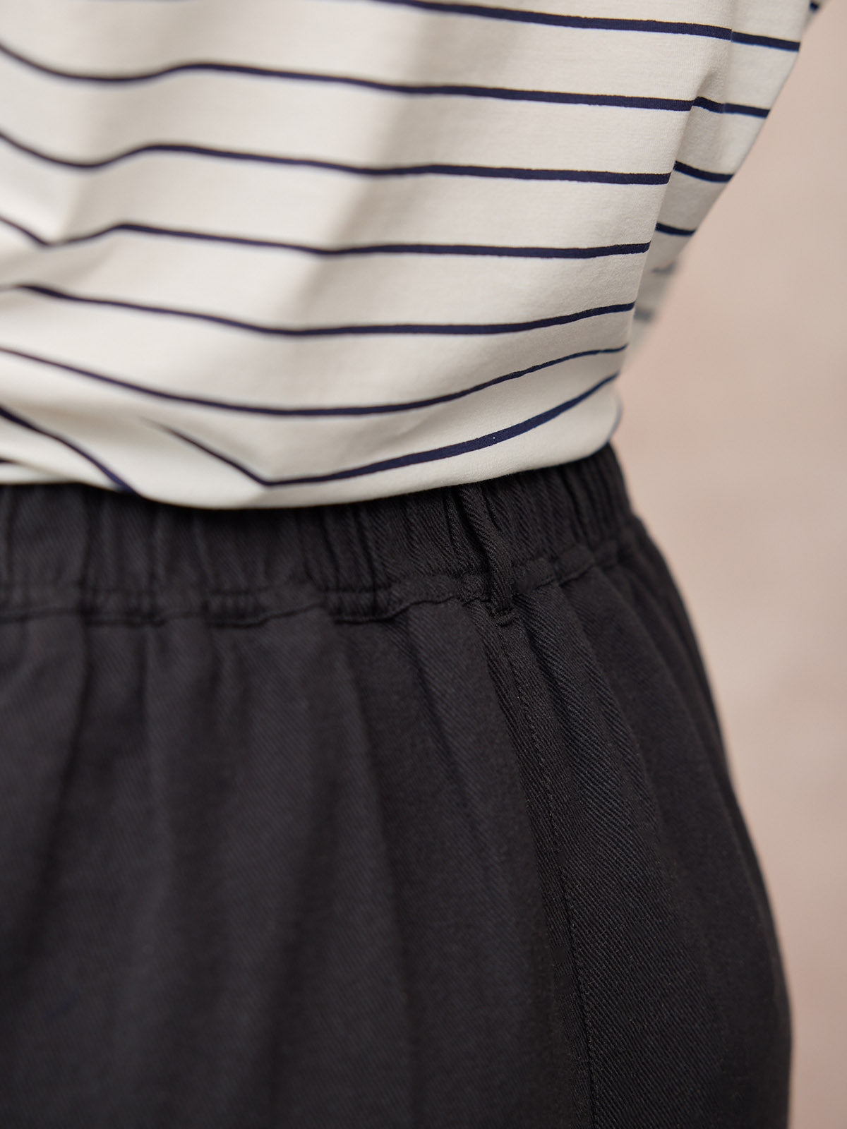 Pam Barrel Leg Trouser - Black