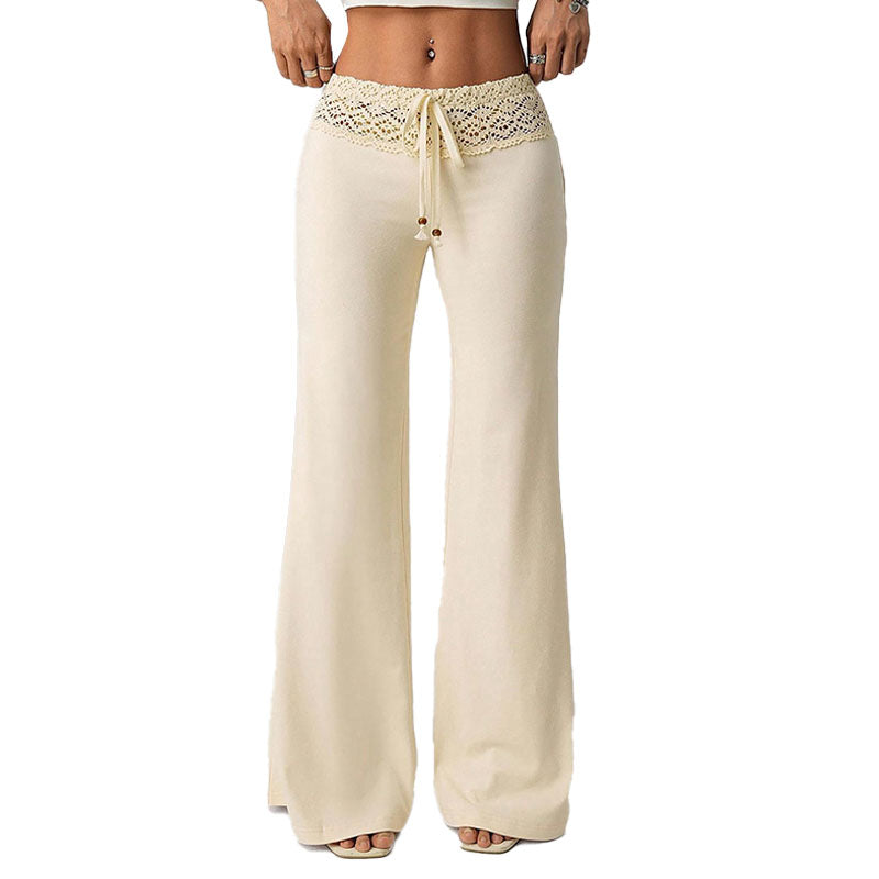 Pantalón Flare Cintura con Encaje