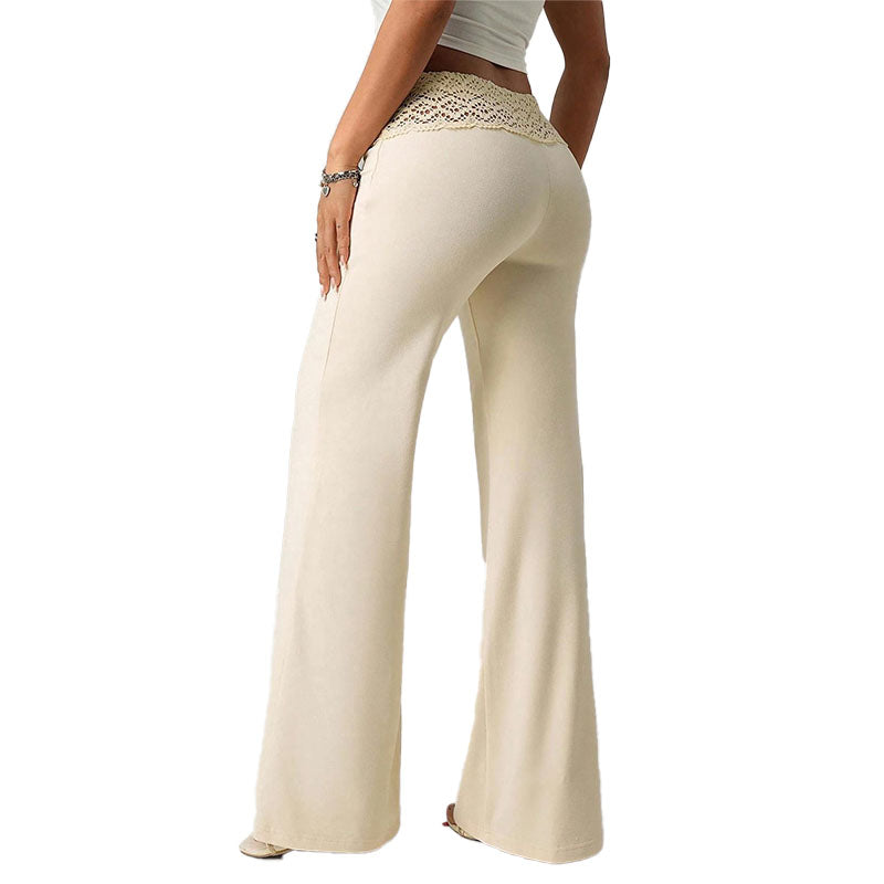 Pantalón Flare Cintura con Encaje