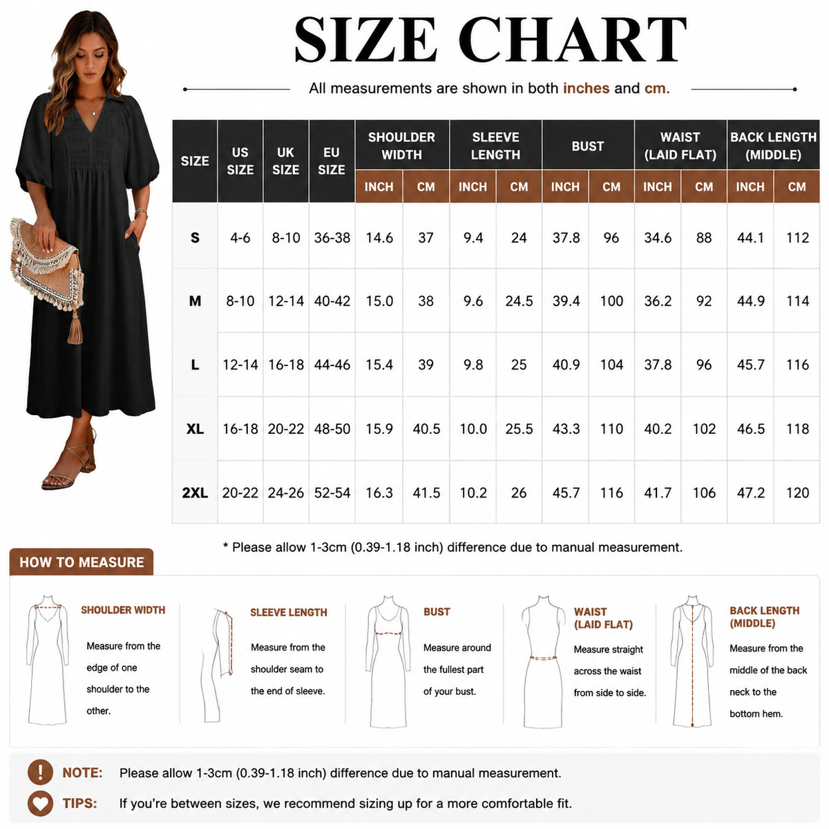 Vestido Largo Escote V con Cuerpo Fruncido