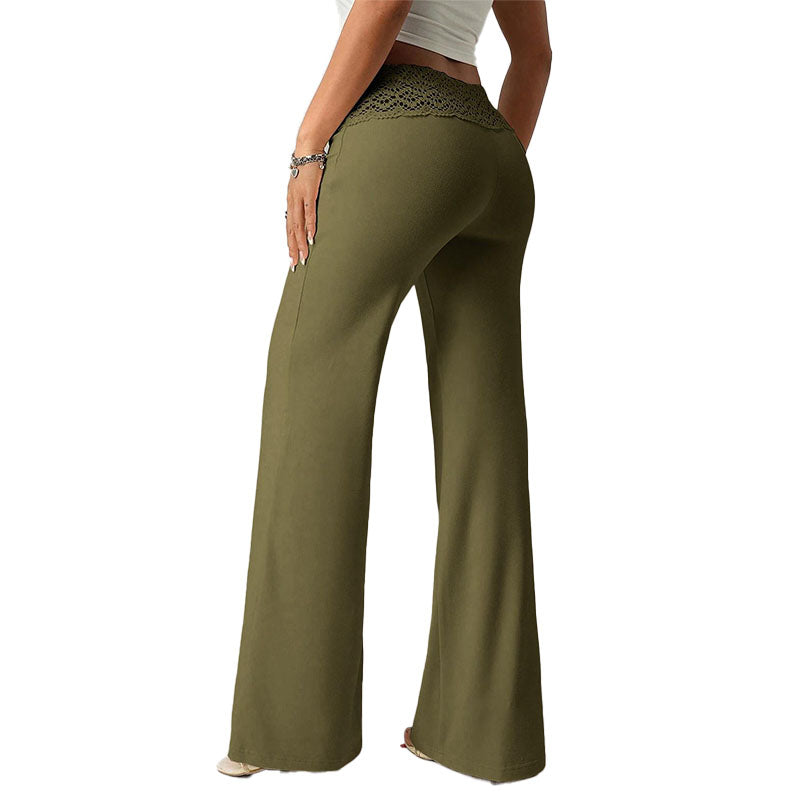 Pantalón Flare Cintura con Encaje