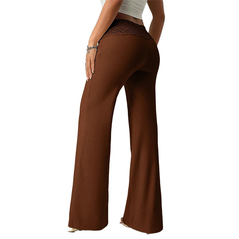 Pantalón Flare Cintura con Encaje