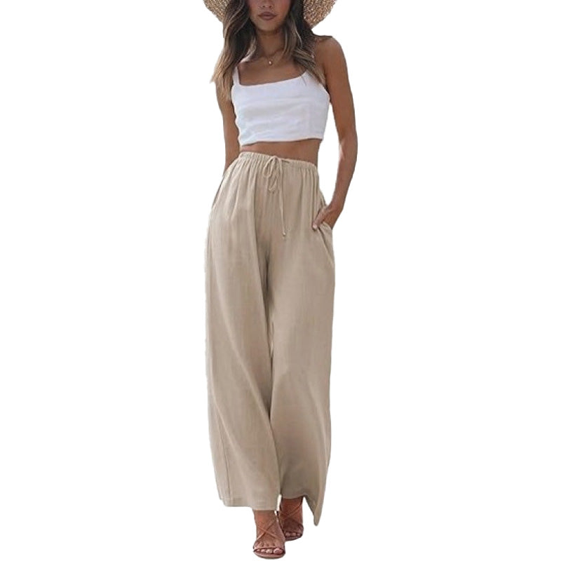 Pantalón Wide-Leg Mezcla de Lino