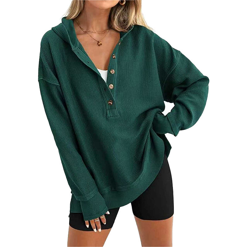 Sudadera de Canalé con Capucha Relajada