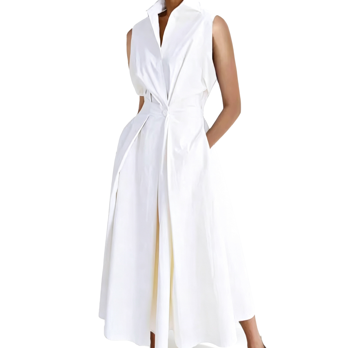 Vestido Largo Camisero Elegante con Cinturón