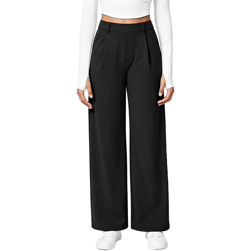 Pantalón Tailored Wide-Leg de Tiro Alto