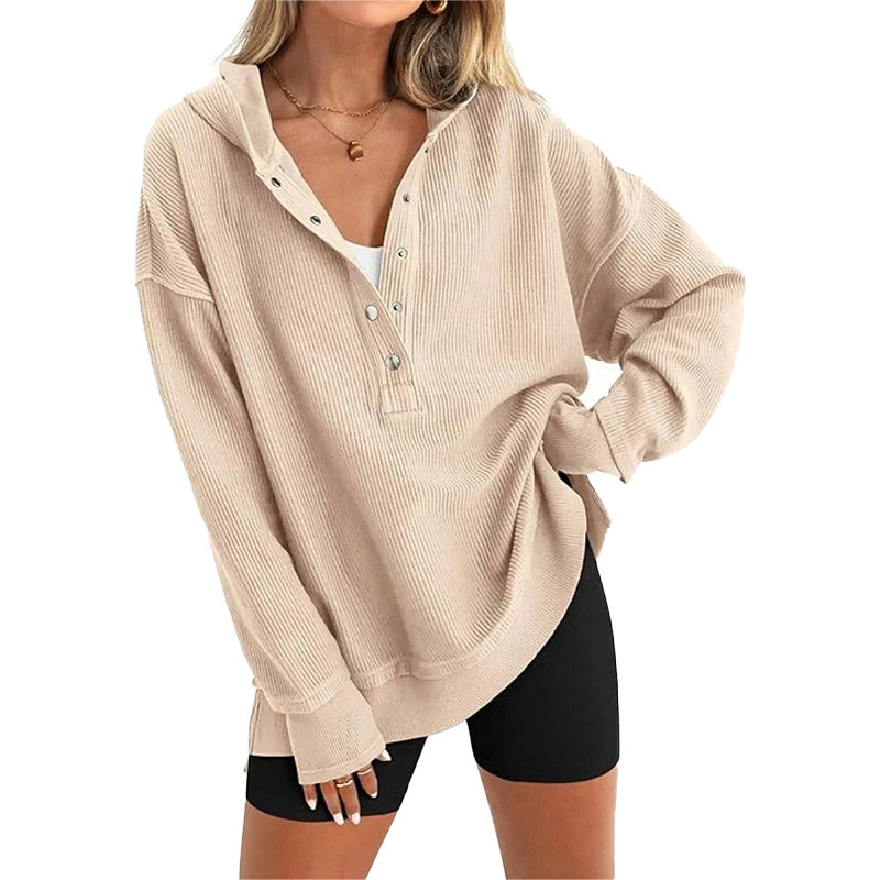 Sudadera de Canalé con Capucha Relajada