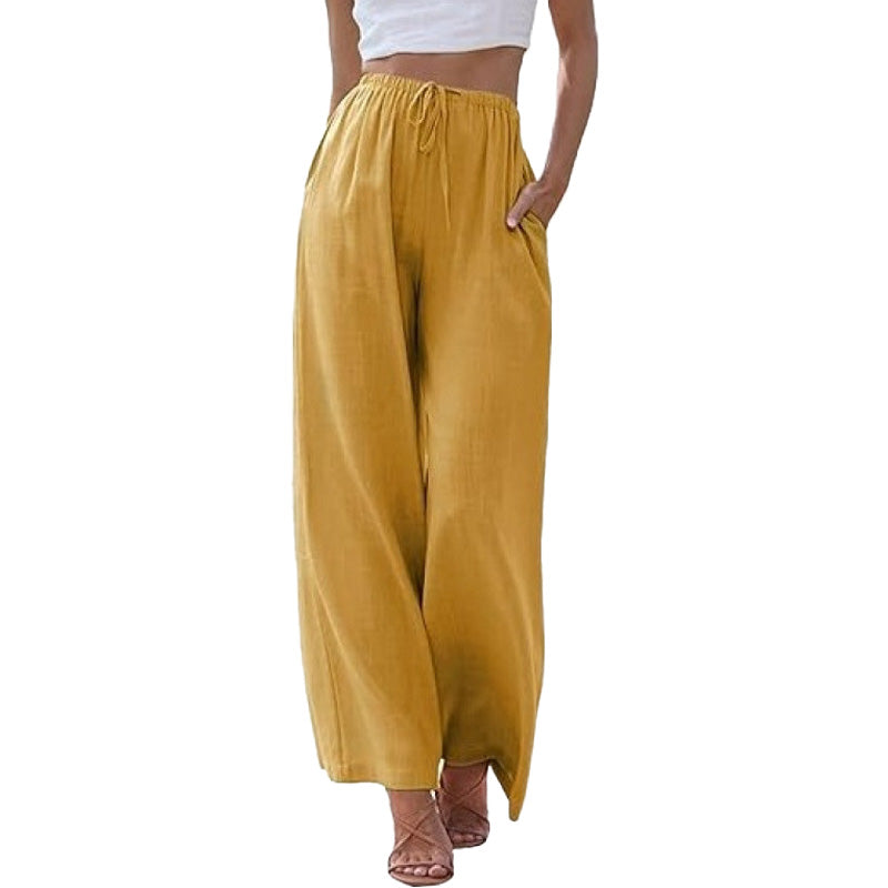 Pantalón Wide-Leg Mezcla de Lino