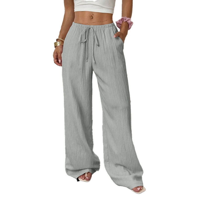 Pantalón Wide-Leg Relajado con Cordón