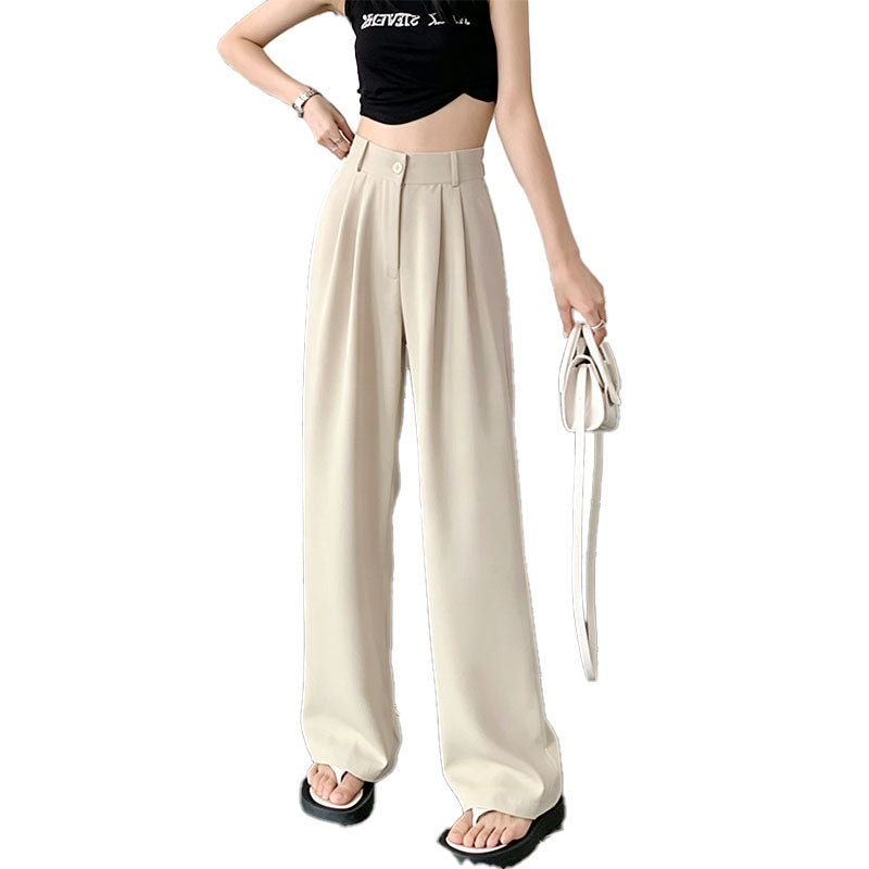 Pantalón Wide-Leg Plisado de Tiro Alto