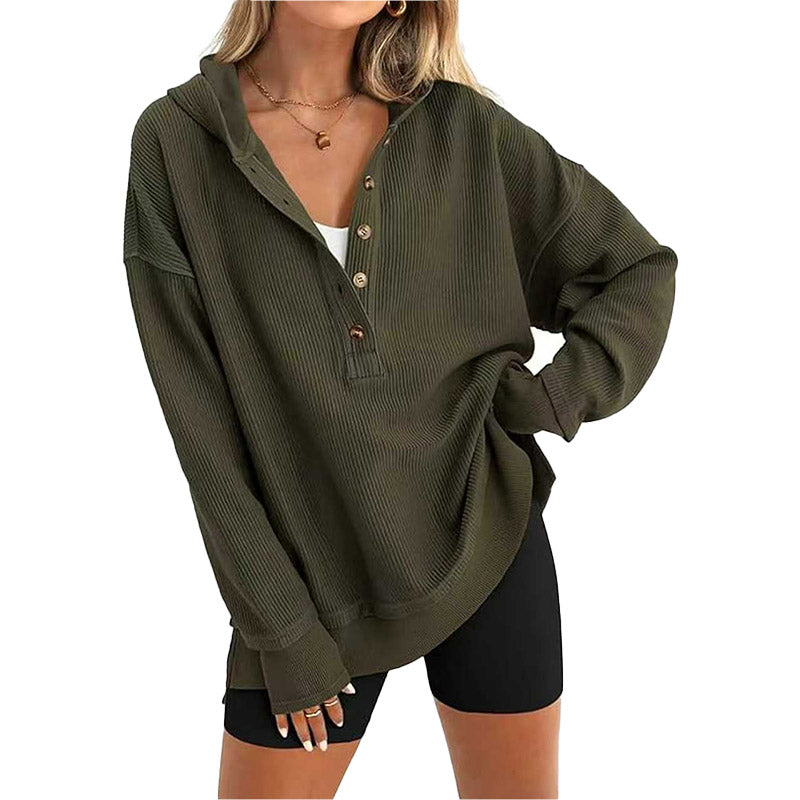 Sudadera de Canalé con Capucha Relajada