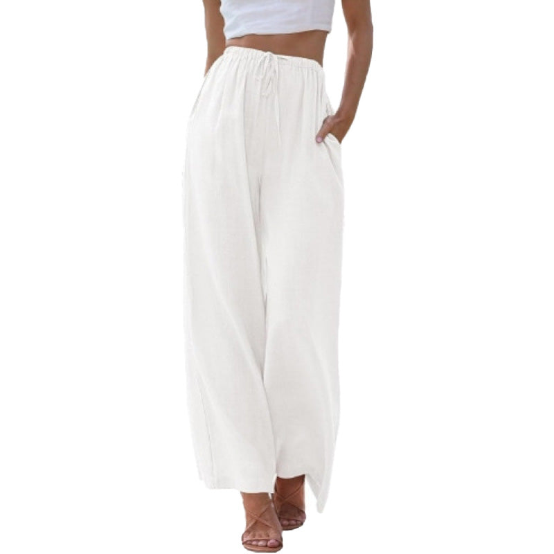 Pantalón Wide-Leg Mezcla de Lino