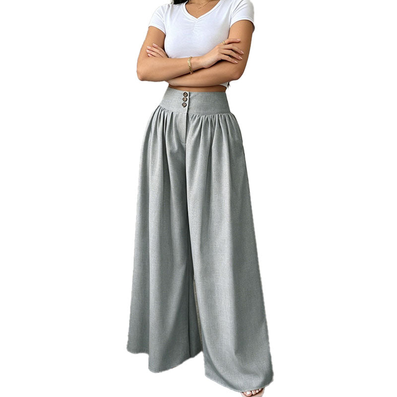 Pantalón Wide-Leg Plisado Tailored