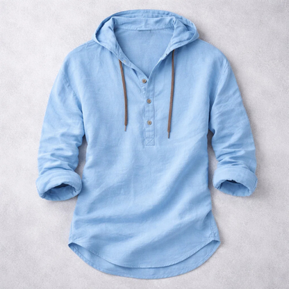 Drifter Linen Hoodie Shirt | Elvara House