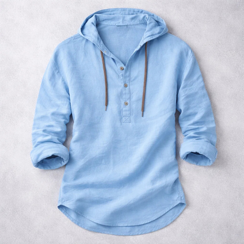 Drifter Linen Hoodie Shirt | Elvara House
