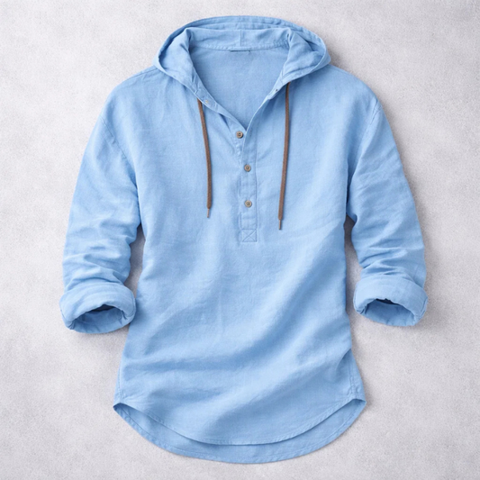Drifter Linen Hoodie Shirt | Elvara House