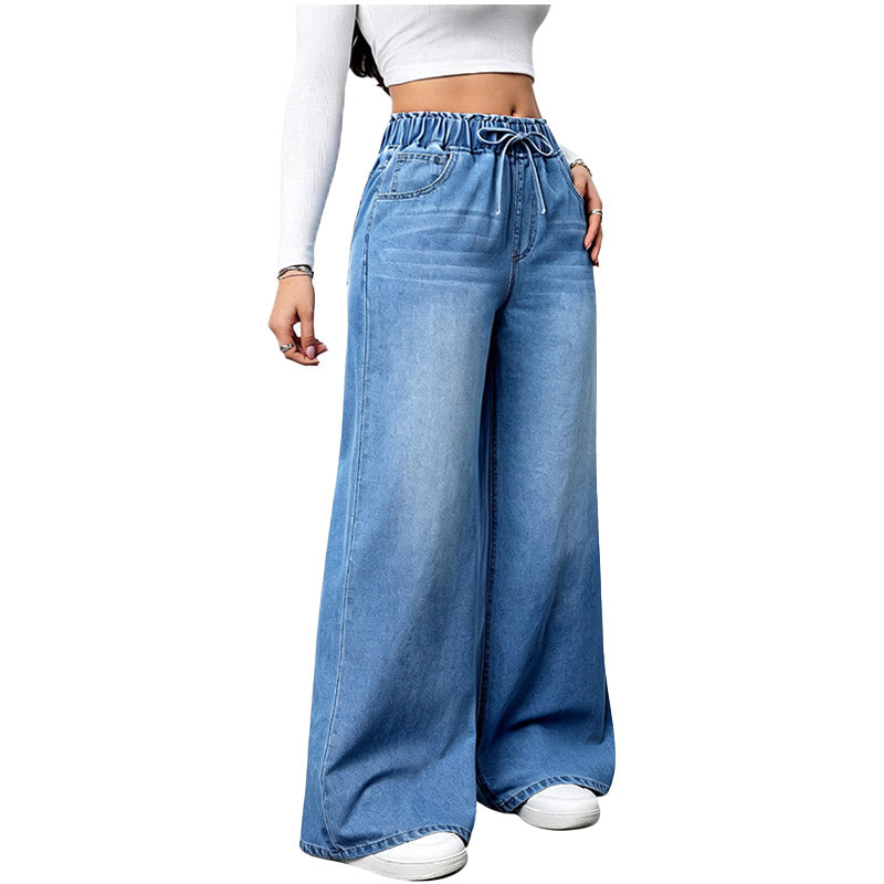 Vaqueros Wide-Leg con Cordón