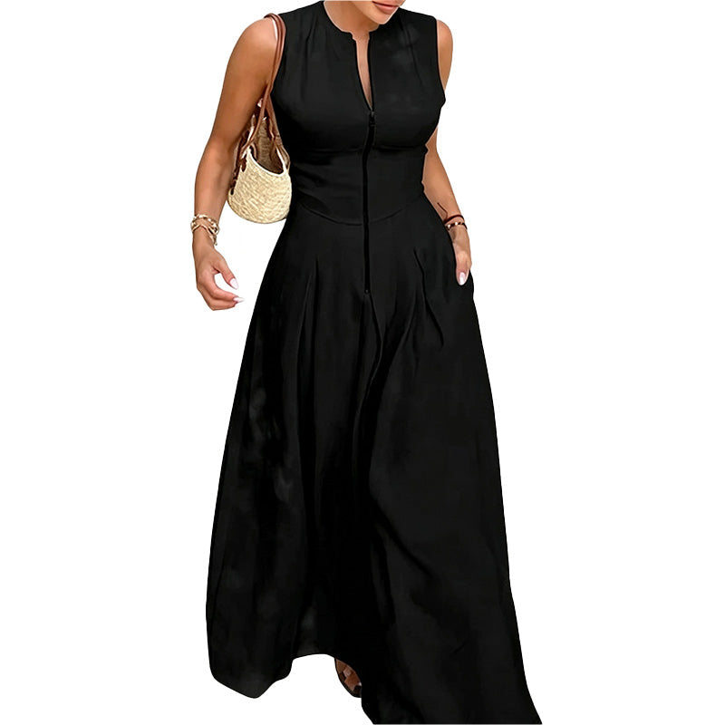 Vestido Largo con Cremallera Frontal