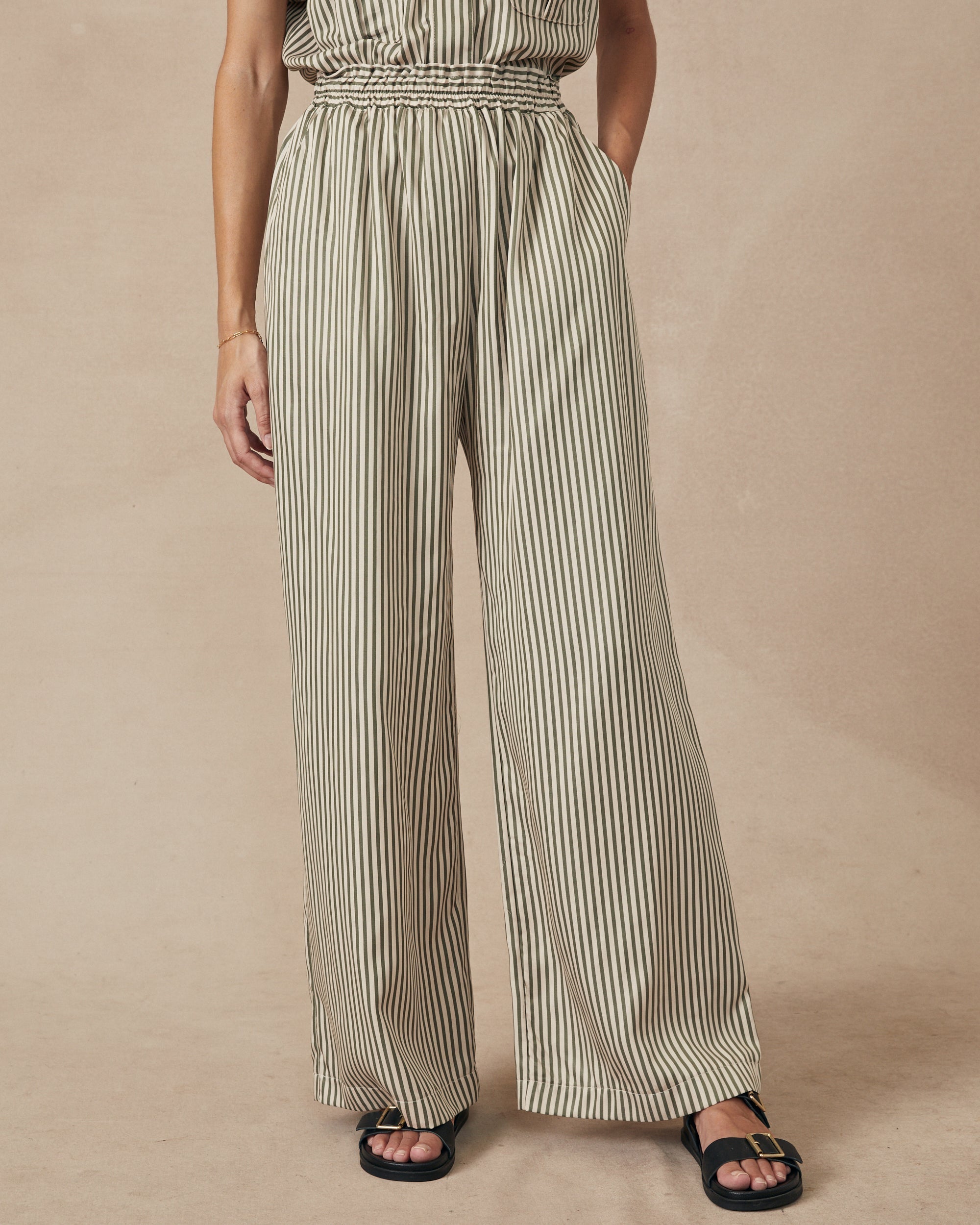 Paros Pants Green Stripe