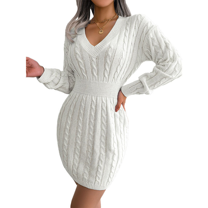 Vestido Corto de Punto Trenzado
