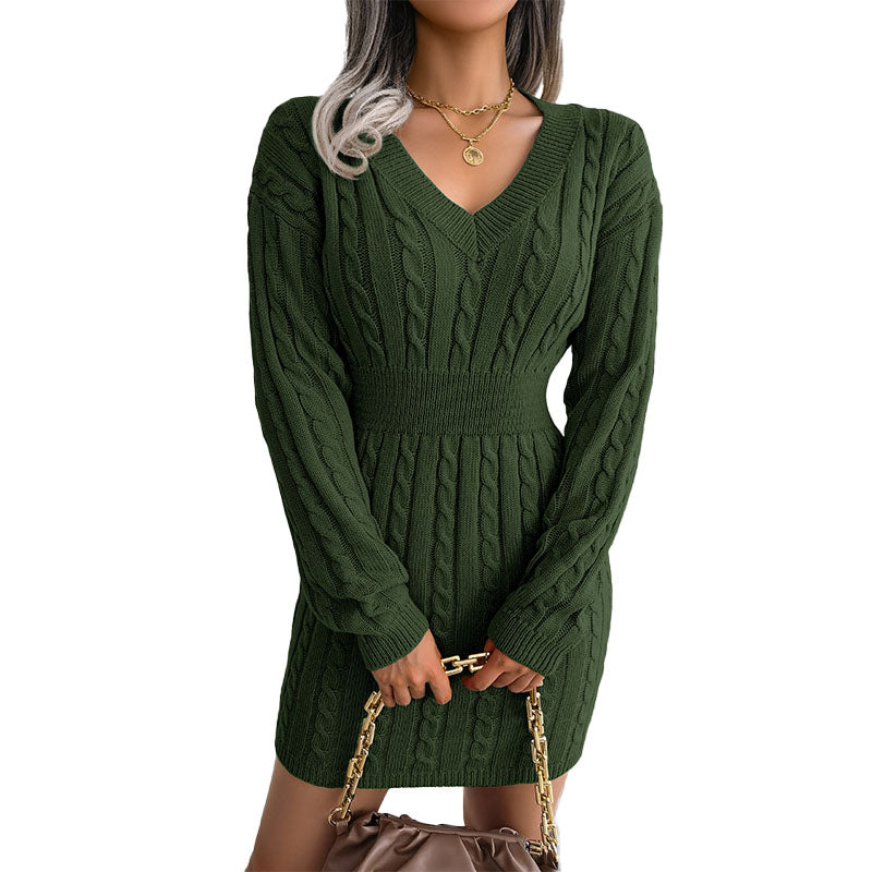 Vestido Corto de Punto Trenzado