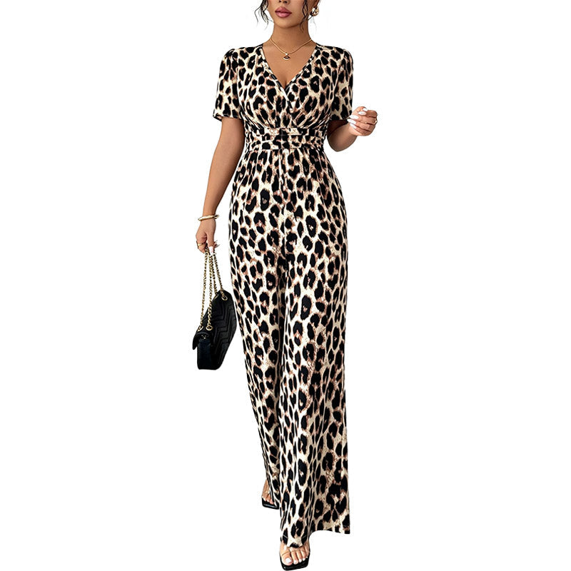 Peto Mono Wide-Leg Estampado Leopardo