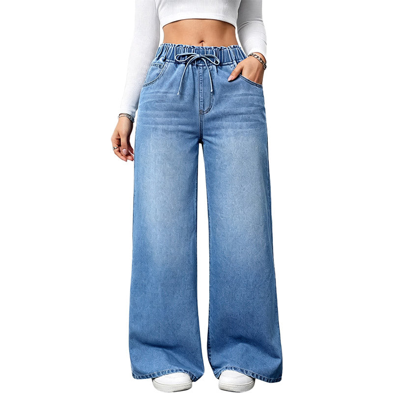 Vaqueros Wide-Leg con Cordón