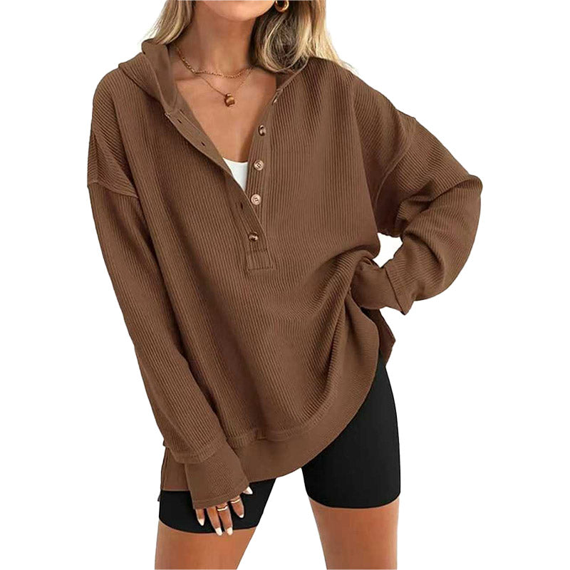 Sudadera de Canalé con Capucha Relajada