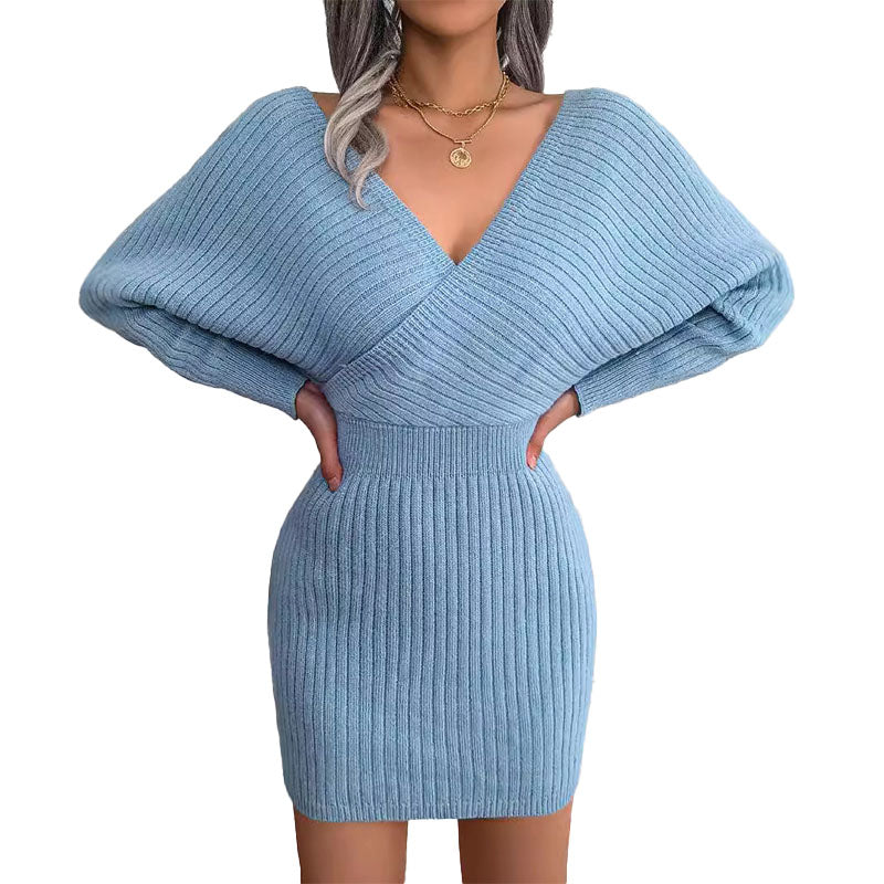 Vestido Corto de Punto Hombros Descubiertos