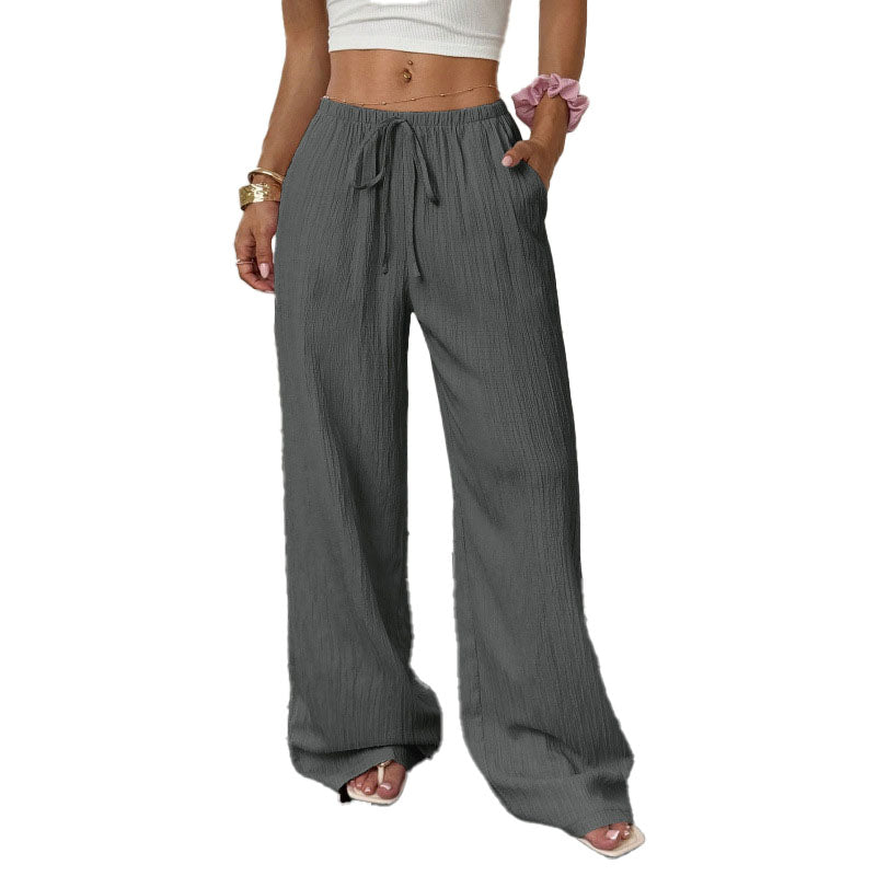 Pantalón Wide-Leg Relajado con Cordón
