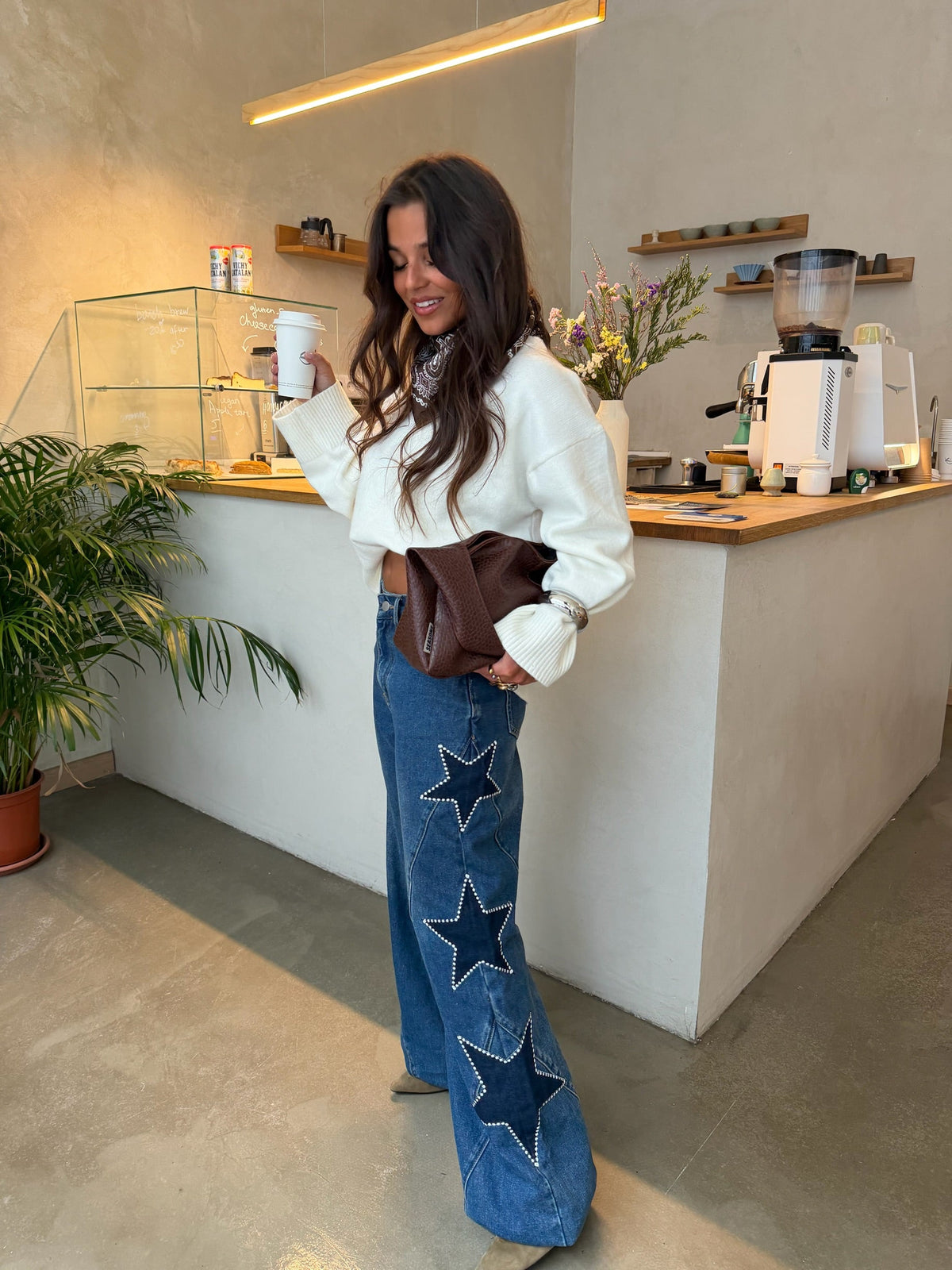Stella | Vaqueros Wide-Leg de Tiro Alto con Estrella
