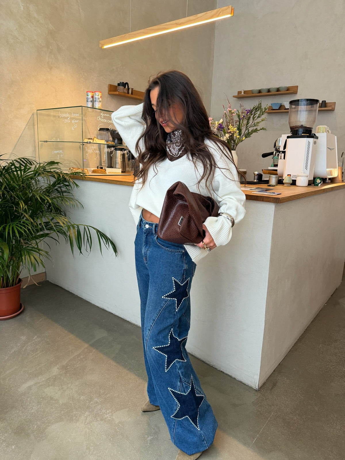 Stella | Vaqueros Wide-Leg de Tiro Alto con Estrella