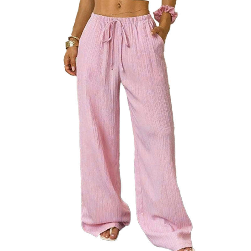 Pantalón Wide-Leg Relajado con Cordón