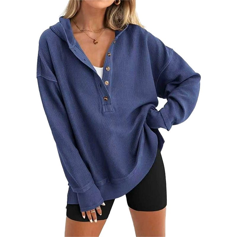 Sudadera de Canalé con Capucha Relajada