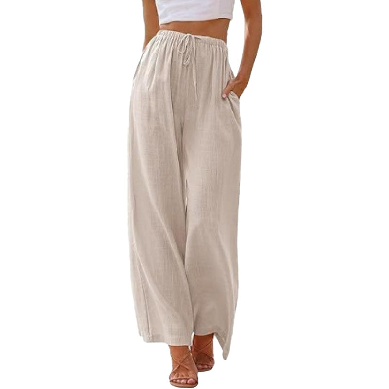 Pantalón Wide-Leg Mezcla de Lino