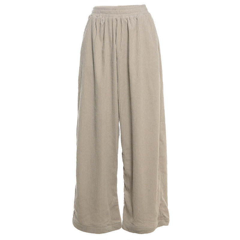 Pantalón Wide-Leg Pana Relajado