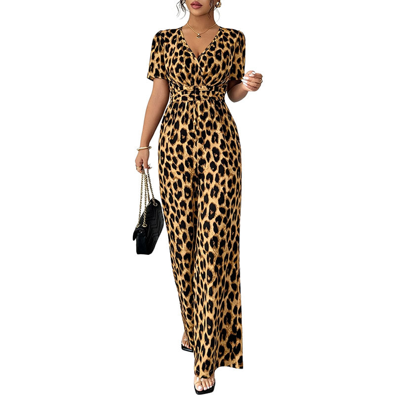 Peto Mono Wide-Leg Estampado Leopardo