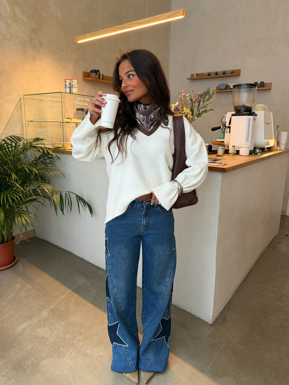 Stella | Vaqueros Wide-Leg de Tiro Alto con Estrella